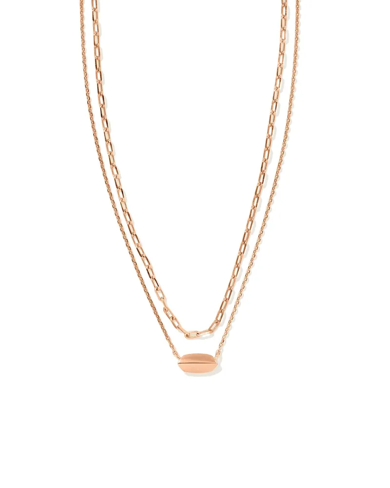 Rose gold multi sales strand necklace